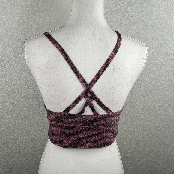 Aerie Offline Pink & Black Floral Sports Bra Size Medium - Picture 4 of 5